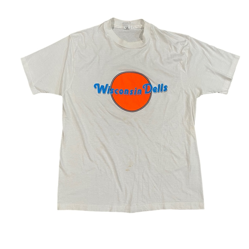 Anvil Single Stitch White Vintage T-Shirt Wisconsin Dells